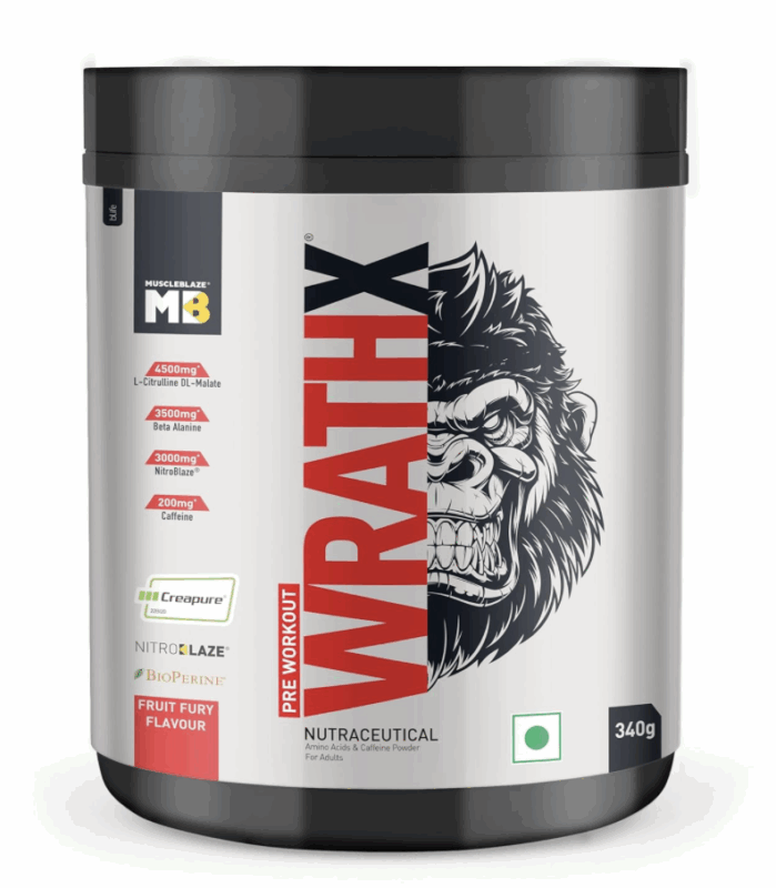 MuscleBlaze WrathX (Creapure® with BioPerine® & NitroBlaze®) Pre Workout Supplements